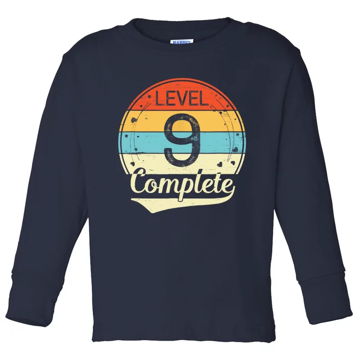 Level 9 Complete Retro 9th Wedding Anniversary Toddler Long Sleeve Shirt