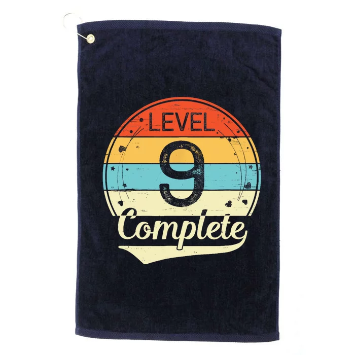 Level 9 Complete Retro 9th Wedding Anniversary Platinum Collection Golf Towel