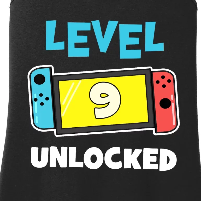 Level 9 unlocked Gamer 9th Birthday Gift Video Game lovers Ladies Essential Tank