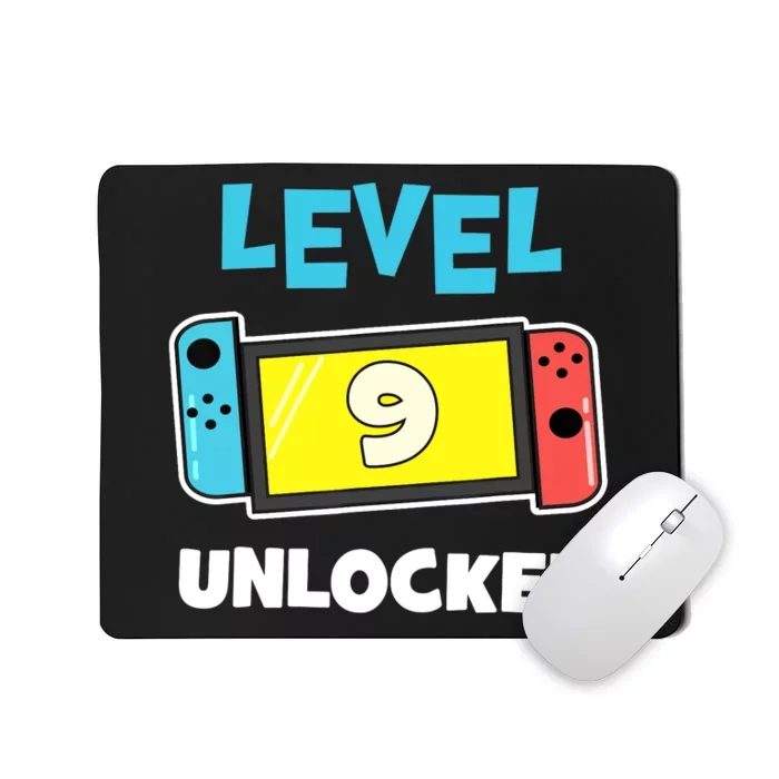 Level 9 unlocked Gamer 9th Birthday Gift Video Game lovers Mousepad