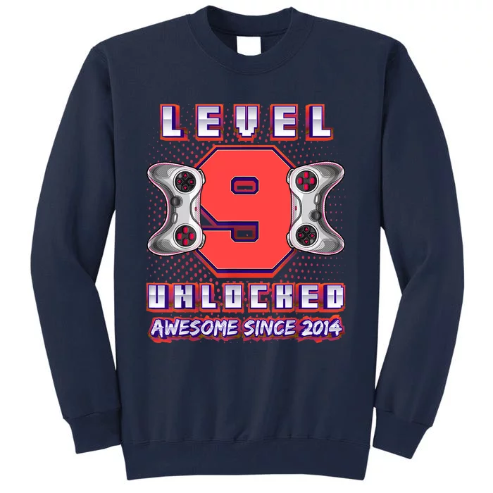 Level 9 Unlocked Awesome 2014 Video Game 9th Birthday Boy Tall Sweatshirt