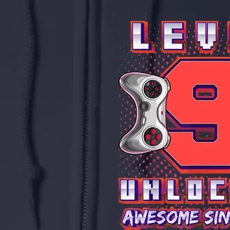 Level 9 Unlocked Awesome 2014 Video Game 9th Birthday Boy Full Zip Hoodie