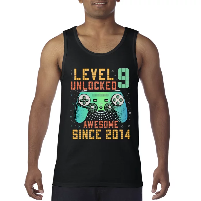 Level 9 Unlocked 9th Birthday 9 Year Old Boy Gifts Gamer Tank Top