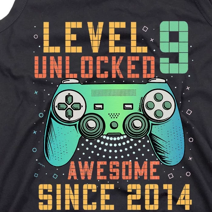 Level 9 Unlocked 9th Birthday 9 Year Old Boy Gifts Gamer Tank Top