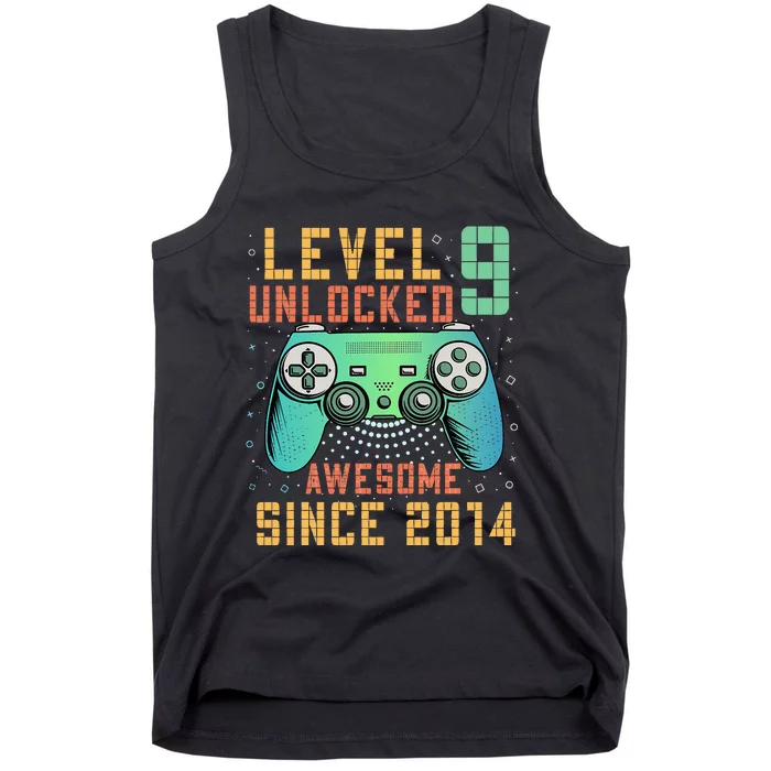 Level 9 Unlocked 9th Birthday 9 Year Old Boy Gifts Gamer Tank Top