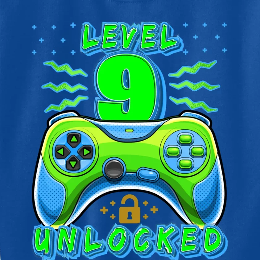 Level 9 Unlocked Video Game 9th Birthday Gamer Gift Kids Sweatshirt