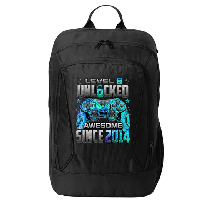 Level 9 Unlocked Awesome Since 2014 9th Birthday Gaming City Backpack