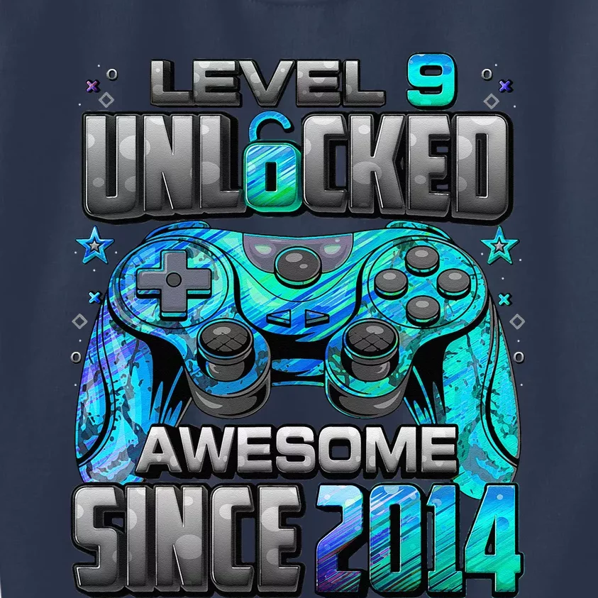 Level 9 Unlocked Awesome Since 2014 9th Birthday Gaming Kids Sweatshirt