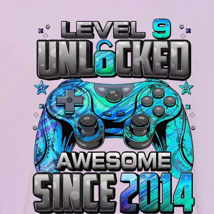 Level 9 Unlocked Awesome Since 2014 9th Birthday Gaming Garment-Dyed Sweatshirt