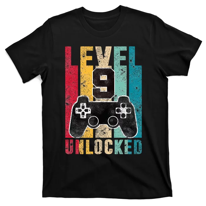 Level 9 Unlocked 9 Year Old Bday Gifts Gaming 9th Birthday T-Shirt