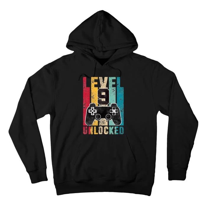 Level 9 Unlocked 9 Year Old Bday Gifts Gaming 9th Birthday Tall Hoodie