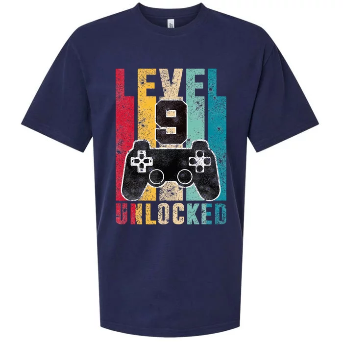 Level 9 Unlocked 9 Year Old Bday Gifts Gaming 9th Birthday Sueded Cloud Jersey T-Shirt