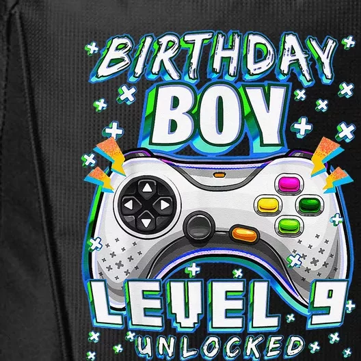 Level 9 Unlocked Video Game 9th Birthday Gamer City Backpack