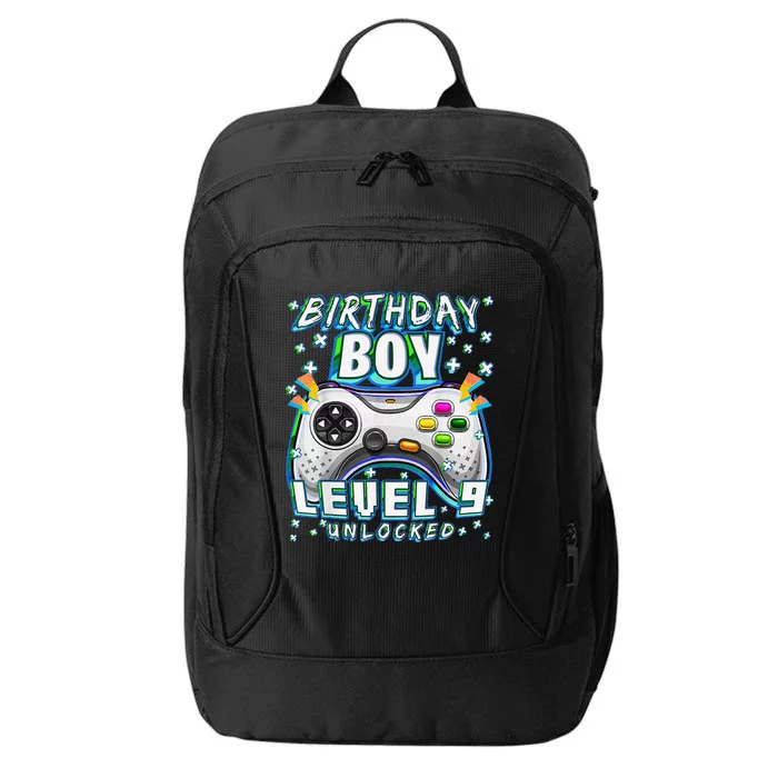 Level 9 Unlocked Video Game 9th Birthday Gamer City Backpack