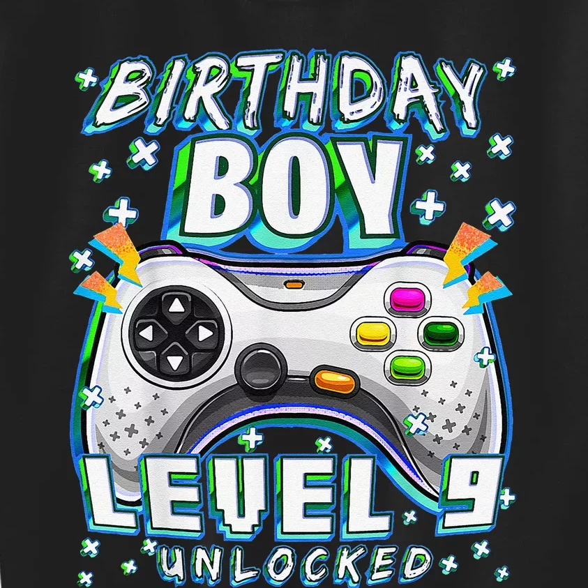 Level 9 Unlocked Video Game 9th Birthday Gamer Kids Sweatshirt