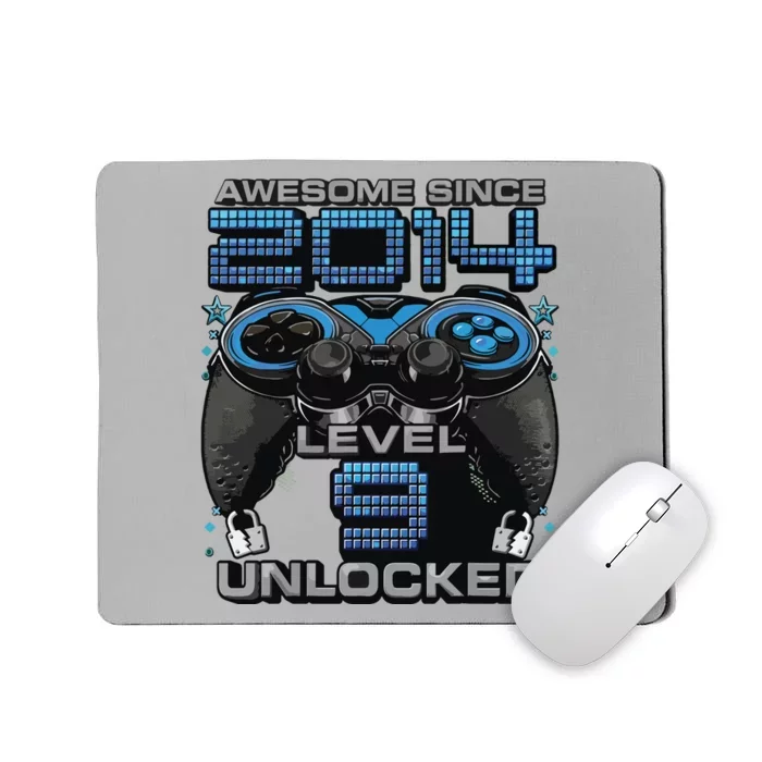 Level 9 Unlocked Awesome Since 2014 9th Birthday Gaming Mousepad