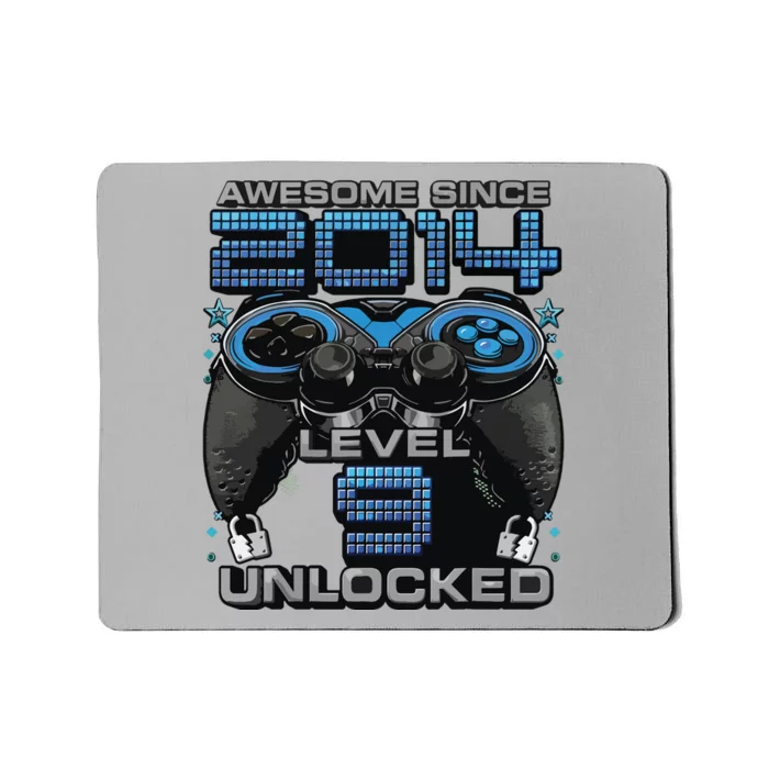 Level 9 Unlocked Awesome Since 2014 9th Birthday Gaming Mousepad