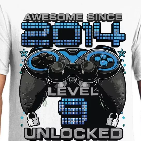 Level 9 Unlocked Awesome Since 2014 9th Birthday Gaming Pajama Set