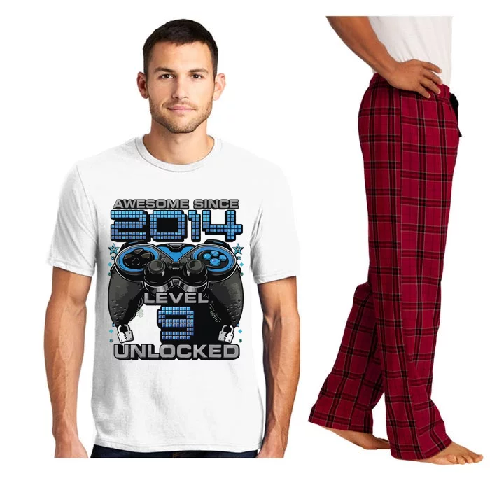 Level 9 Unlocked Awesome Since 2014 9th Birthday Gaming Pajama Set