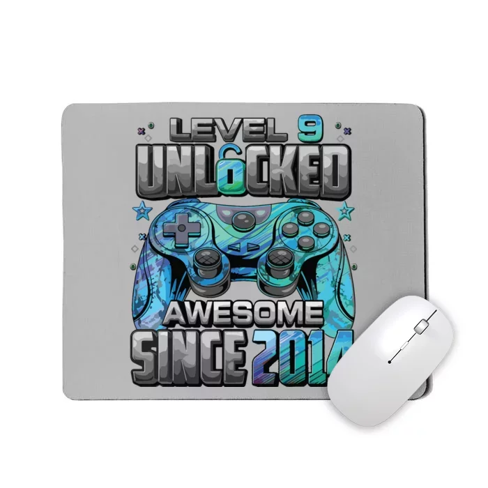 Level 9 Unlocked Awesome Since 2014 9th Birthday Gaming Mousepad