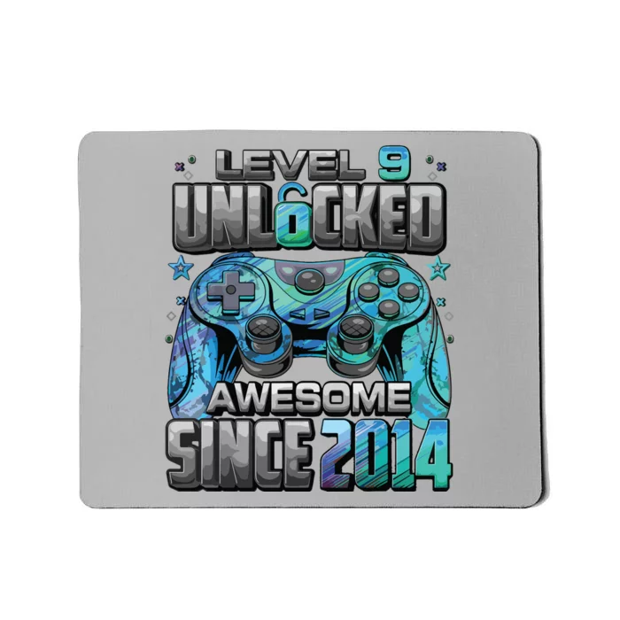 Level 9 Unlocked Awesome Since 2014 9th Birthday Gaming Mousepad