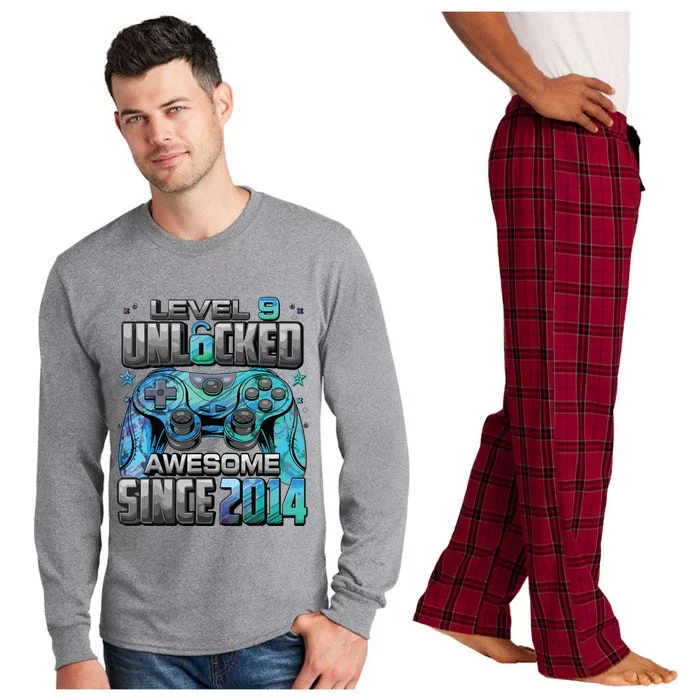 Level 9 Unlocked Awesome Since 2014 9th Birthday Gaming Long Sleeve Pajama Set