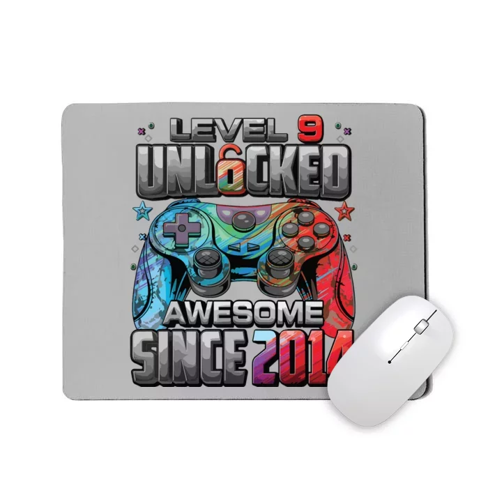 Level 9 Unlocked Awesome Since 2014 9th Birthday Gaming Mousepad