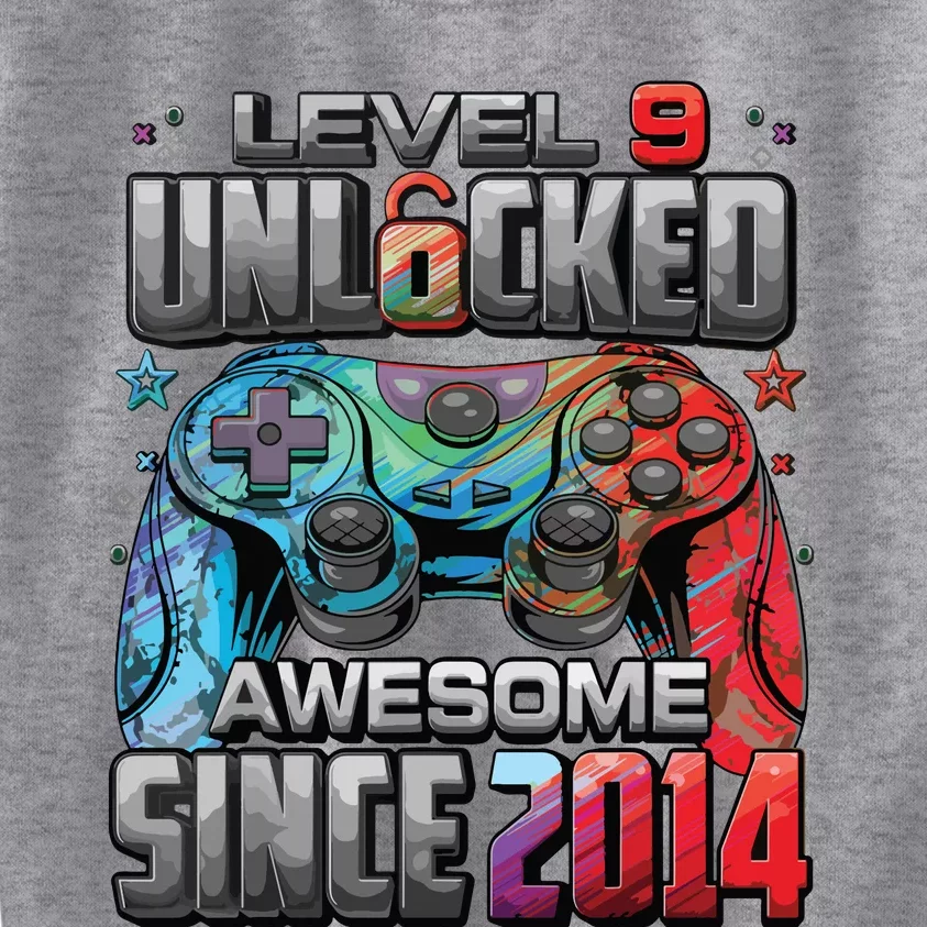 Level 9 Unlocked Awesome Since 2014 9th Birthday Gaming Kids Sweatshirt