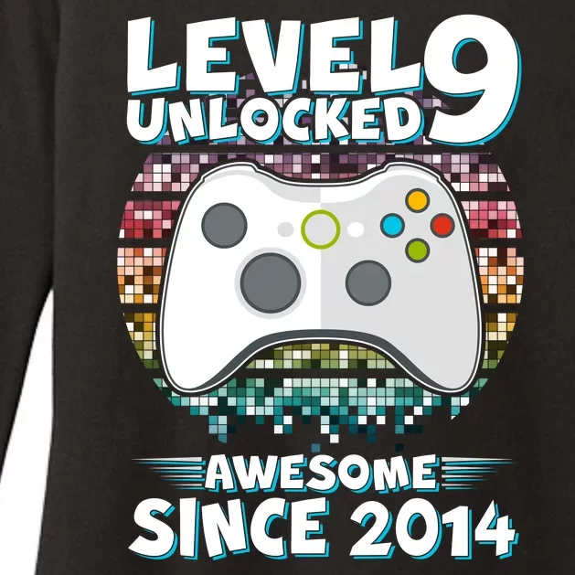 Level 9 Unlocked Awesome Since 2014 Gamer Birthday Womens CVC Long Sleeve Shirt