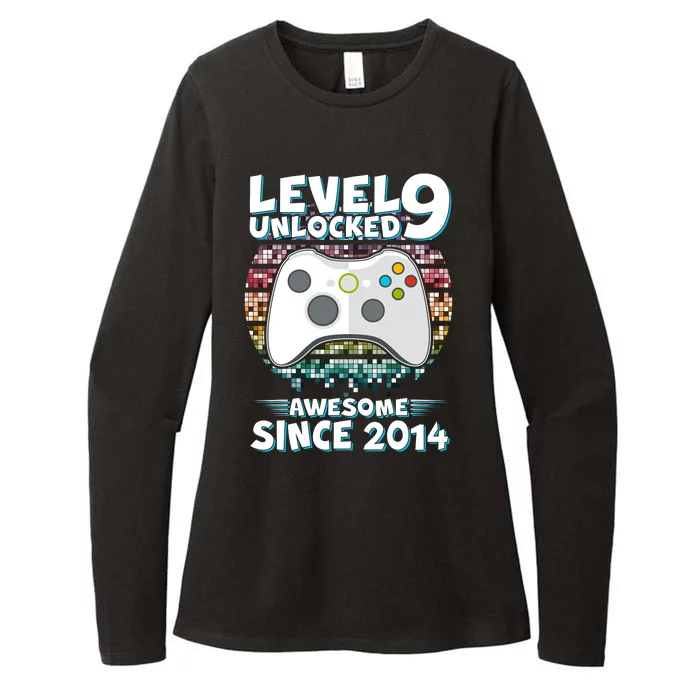 Level 9 Unlocked Awesome Since 2014 Gamer Birthday Womens CVC Long Sleeve Shirt