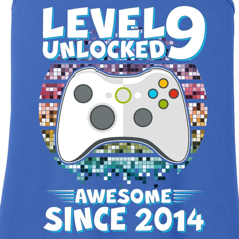 Level 9 Unlocked Awesome Since 2014 Gamer Birthday Ladies Essential Tank