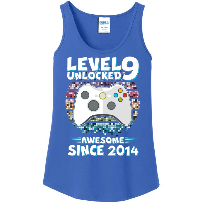 Level 9 Unlocked Awesome Since 2014 Gamer Birthday Ladies Essential Tank