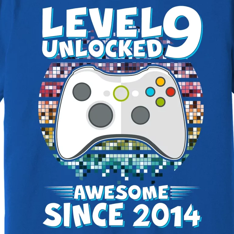 Level 9 Unlocked Awesome Since 2014 Gamer Birthday Premium T-Shirt