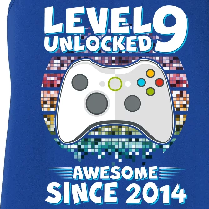 Level 9 Unlocked Awesome Since 2014 Gamer Birthday Women's Racerback Tank