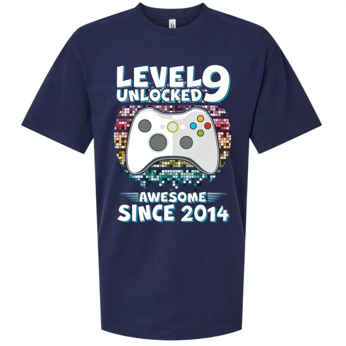 Level 9 Unlocked Awesome Since 2014 Gamer Birthday Sueded Cloud Jersey T-Shirt