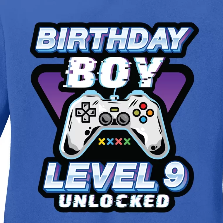 Level 9 Unlocked 2013 Bday Video Game 9th Birthday Gamer Gift Ladies Long Sleeve Shirt