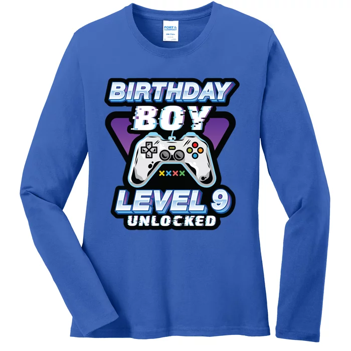 Level 9 Unlocked 2013 Bday Video Game 9th Birthday Gamer Gift Ladies Long Sleeve Shirt