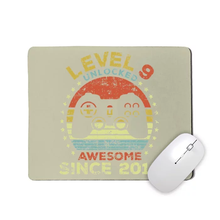 Level 9 Unlocked Awesome Since 2014 9th Birthday Gaming Mousepad