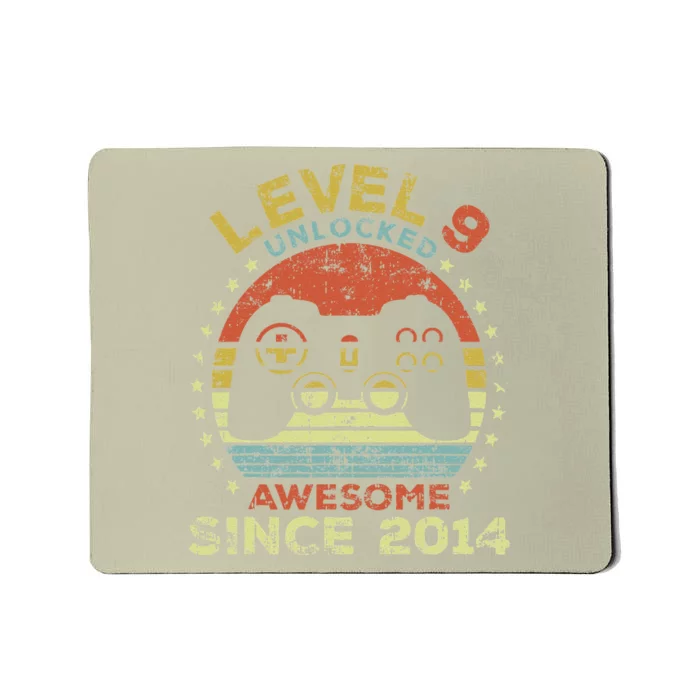 Level 9 Unlocked Awesome Since 2014 9th Birthday Gaming Mousepad