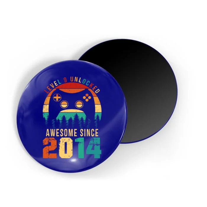 Level 9 Unlocked Awesome Since 2014 9th Birthday Gamer Cute Gift Magnet