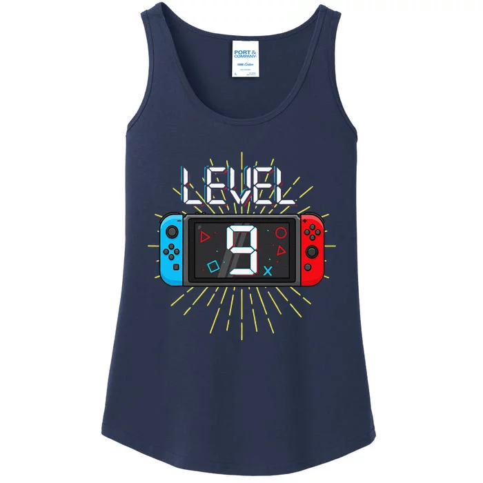 Level 9 Unlocked Gamer 9th Birthday Gift Video Game Lovers Ladies Essential Tank