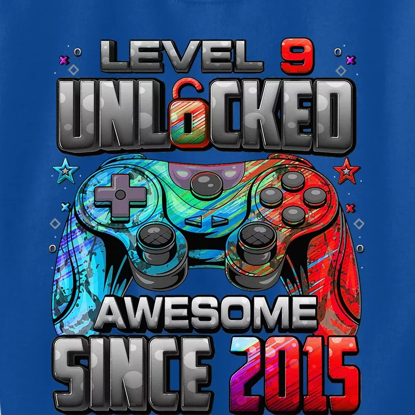 Level 9 Unlocked Awesome Since 2015 9th Birthday Gaming Kids Sweatshirt