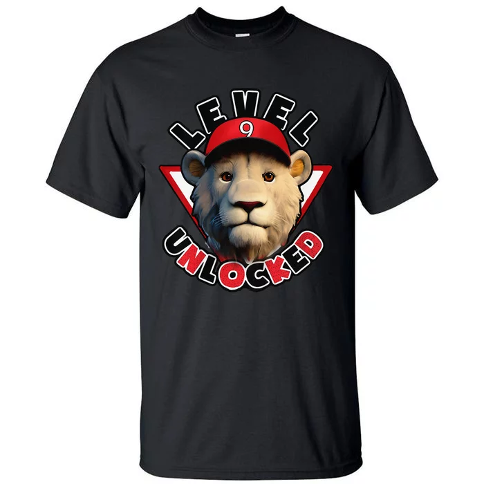 Level 9 unlocked 9 year old birthday lion born 2014 Tall T-Shirt