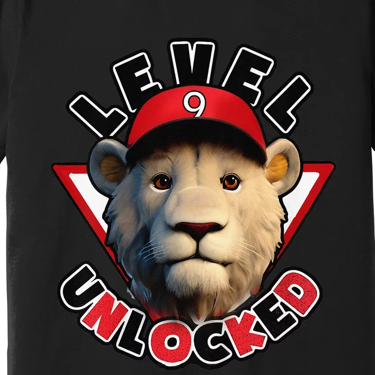 Level 9 unlocked 9 year old birthday lion born 2014 Premium T-Shirt