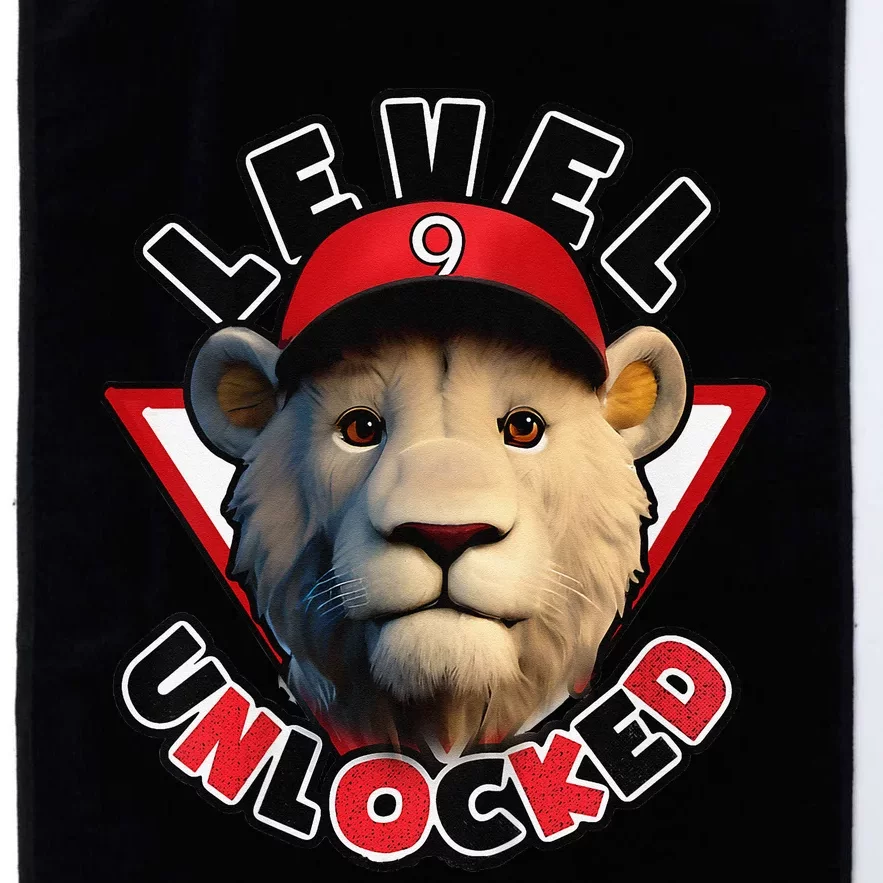 Level 9 unlocked 9 year old birthday lion born 2014 Platinum Collection Golf Towel