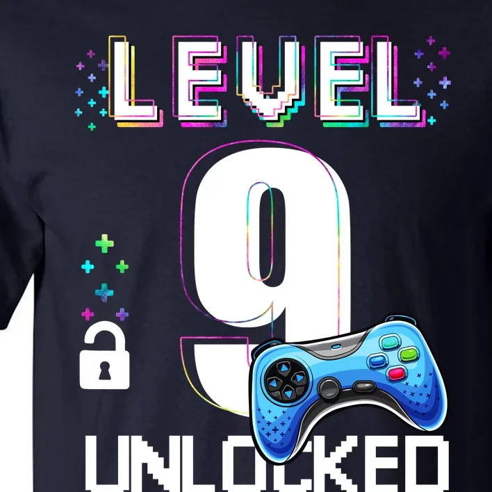 Level 9 Unlocked Video Game 9th Birthday Boy Gamer Tall T-Shirt