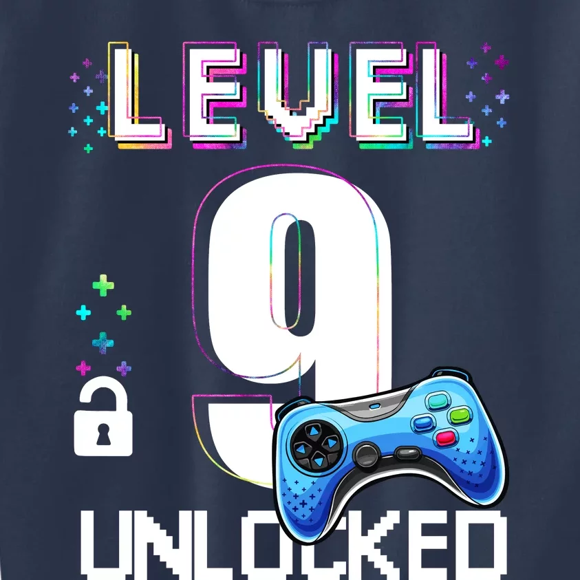 Level 9 Unlocked Video Game 9th Birthday Boy Gamer Kids Sweatshirt