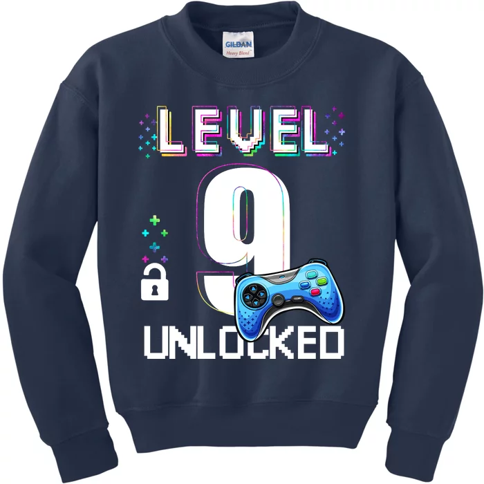 Level 9 Unlocked Video Game 9th Birthday Boy Gamer Kids Sweatshirt