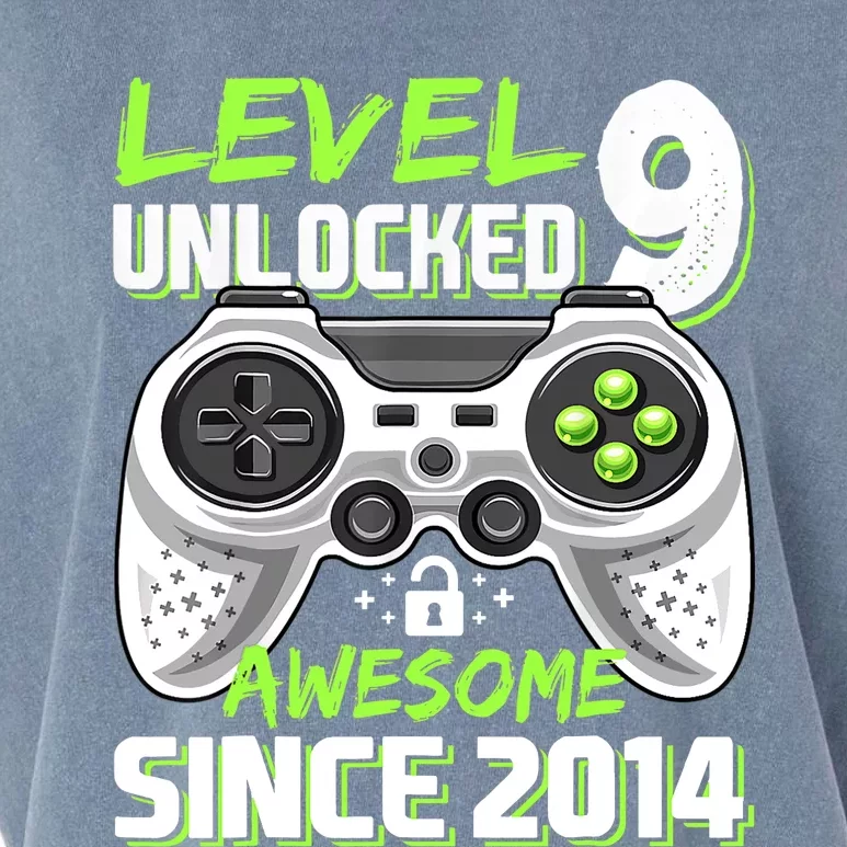 Level 9 Unlocked Awesome 2014 Video Game 9th Birthday Boy Garment-Dyed Women's Muscle Tee