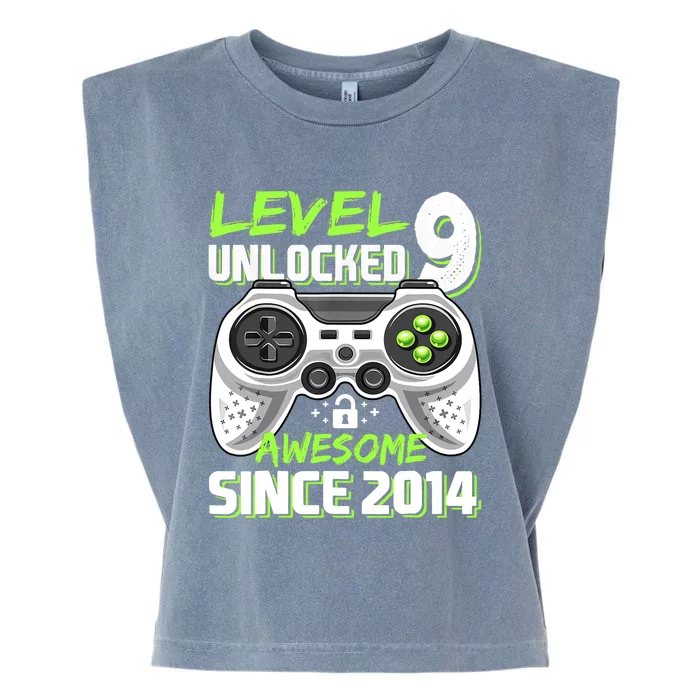 Level 9 Unlocked Awesome 2014 Video Game 9th Birthday Boy Garment-Dyed Women's Muscle Tee